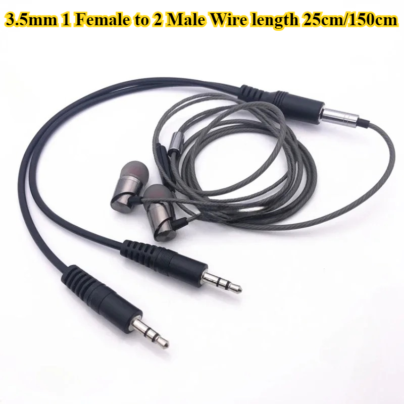 Earphone Splitter Jack - 2/5Pcs/lot 3.5mm 1 to 2 Audio