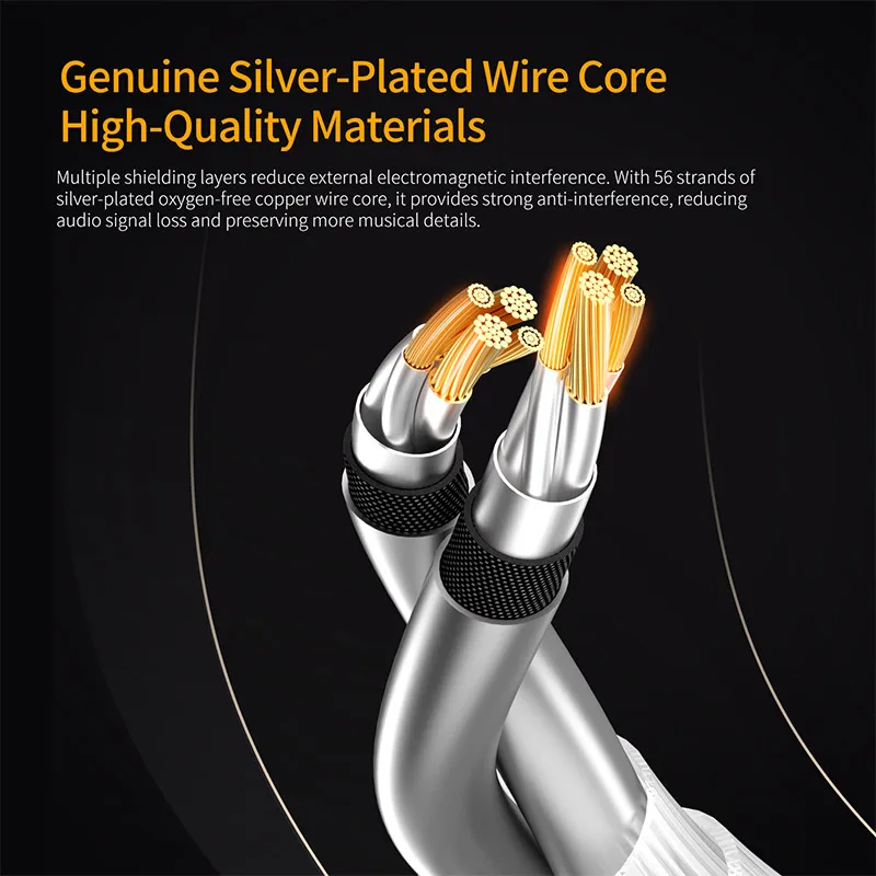 KZ Earphones Cable OFC Silver  - Usb C Earphone 评论和价格