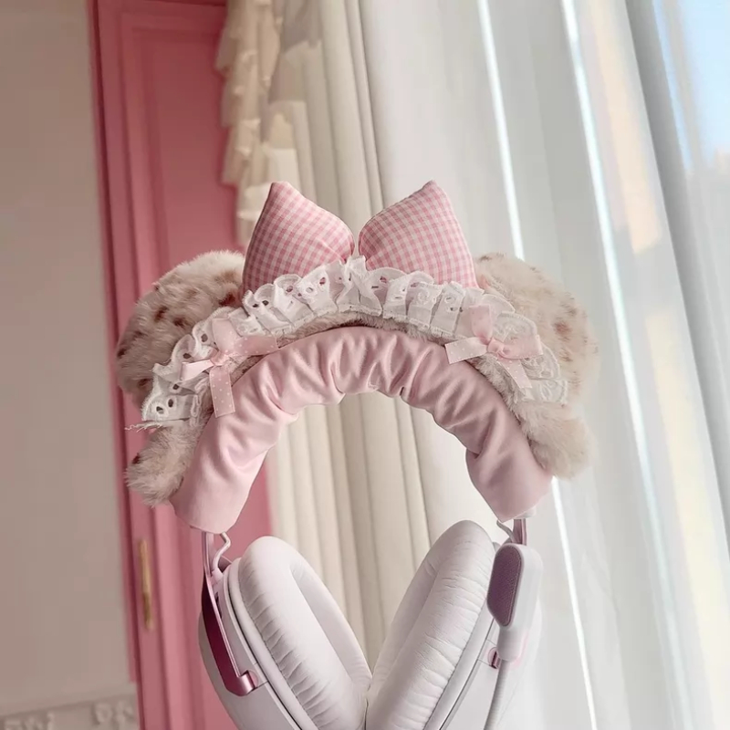 Ruffled Edge Lace Head Mounted - Headphone Stand Desk 评论和价格