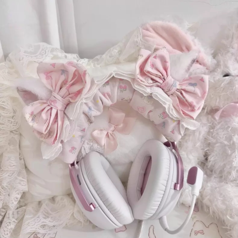 Ruffled Edge Lace Head Mounted - Headphone Stand Desk 评论和价格