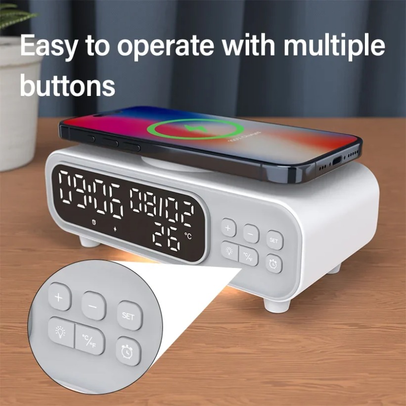 15W Wireless Charger Time Alar - Usb C Earphone 评论和价格