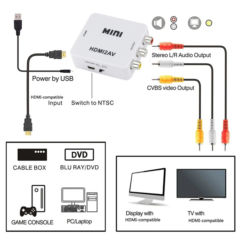 HDMI-compatible to RCA Convert - Audio Splitter Y 评论和价格