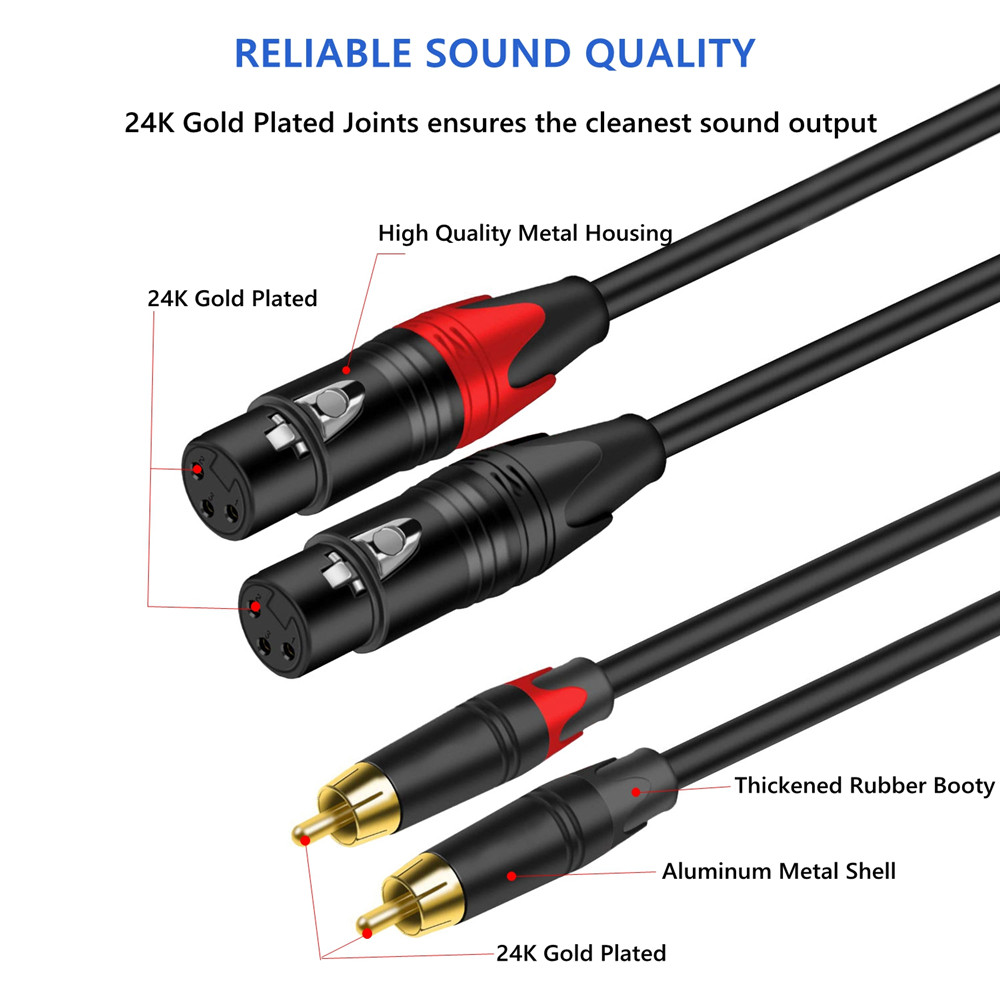 Dual Lotus 2RCA to Dual Male F - Audio Splitter Y 评论和价格