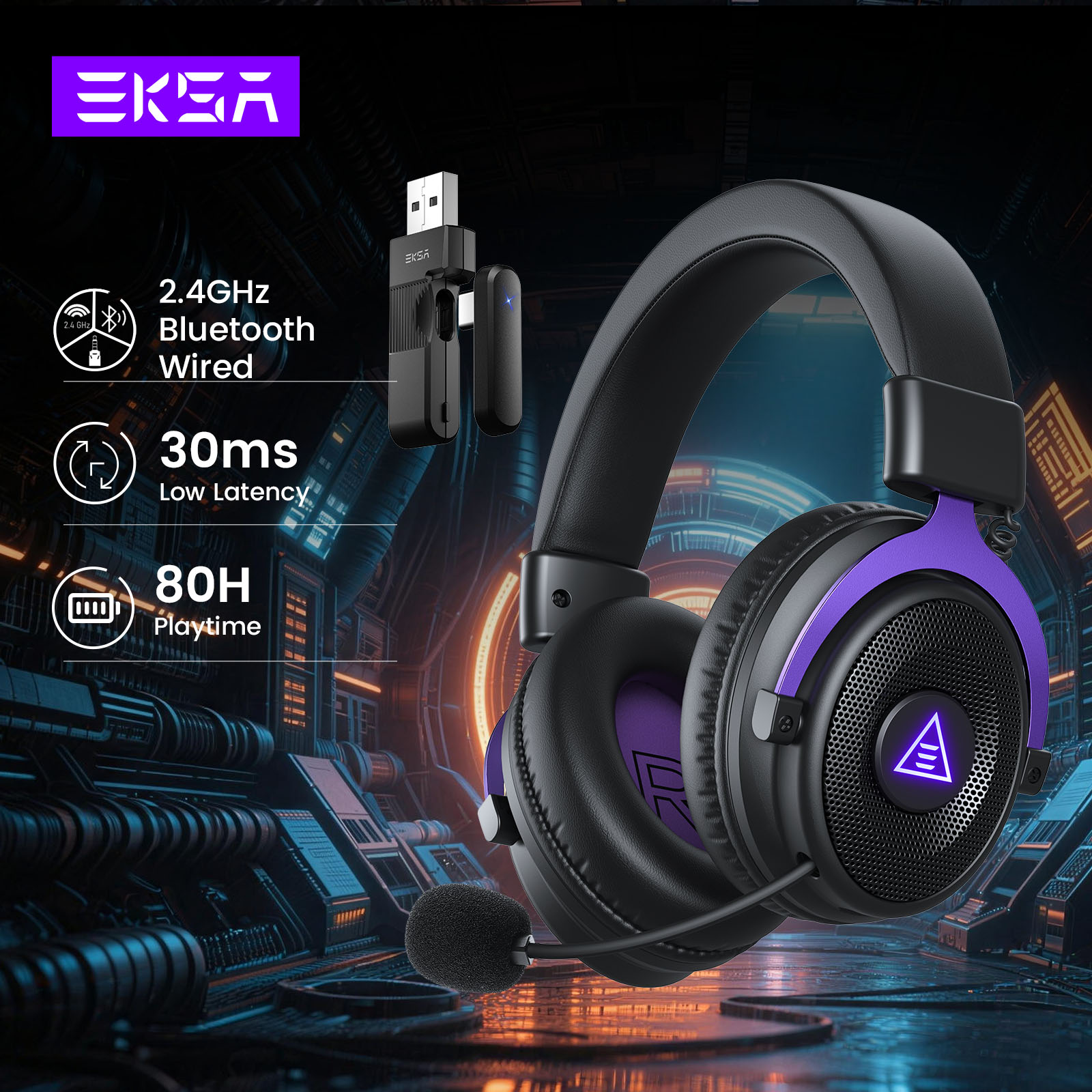 EKSA E900 WT Wireless Gaming H - Gaming Headset Rgb 评论和价格