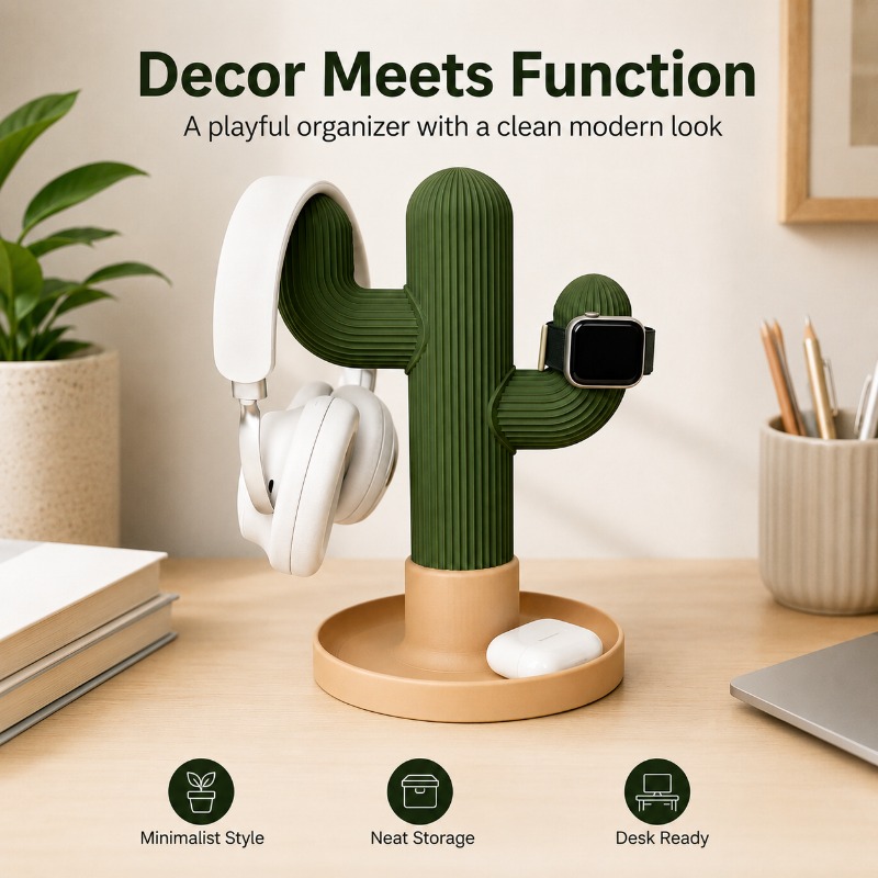 Minimalist Cactus Headset Stan - Headphone Stand Desk 评论和价格